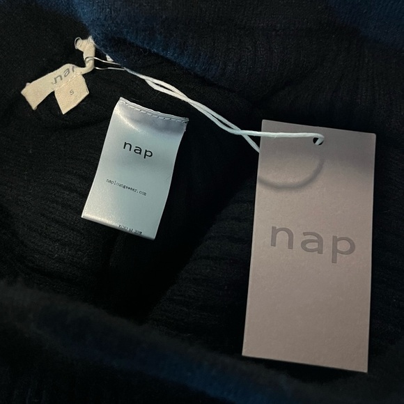 Nap Loungewear Black 100% Cashmere Rib Knit PulloverSweater & Bottoms Set NWT S - Picture 9 of 11
